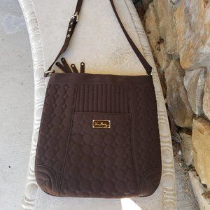 Vera Bradley brown quilted crossbody